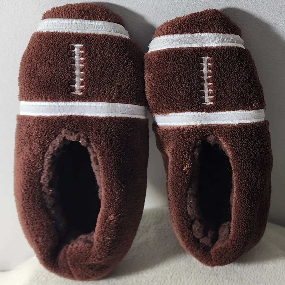 Astor Place kids Plush Football Slipper Sock Non-Skid